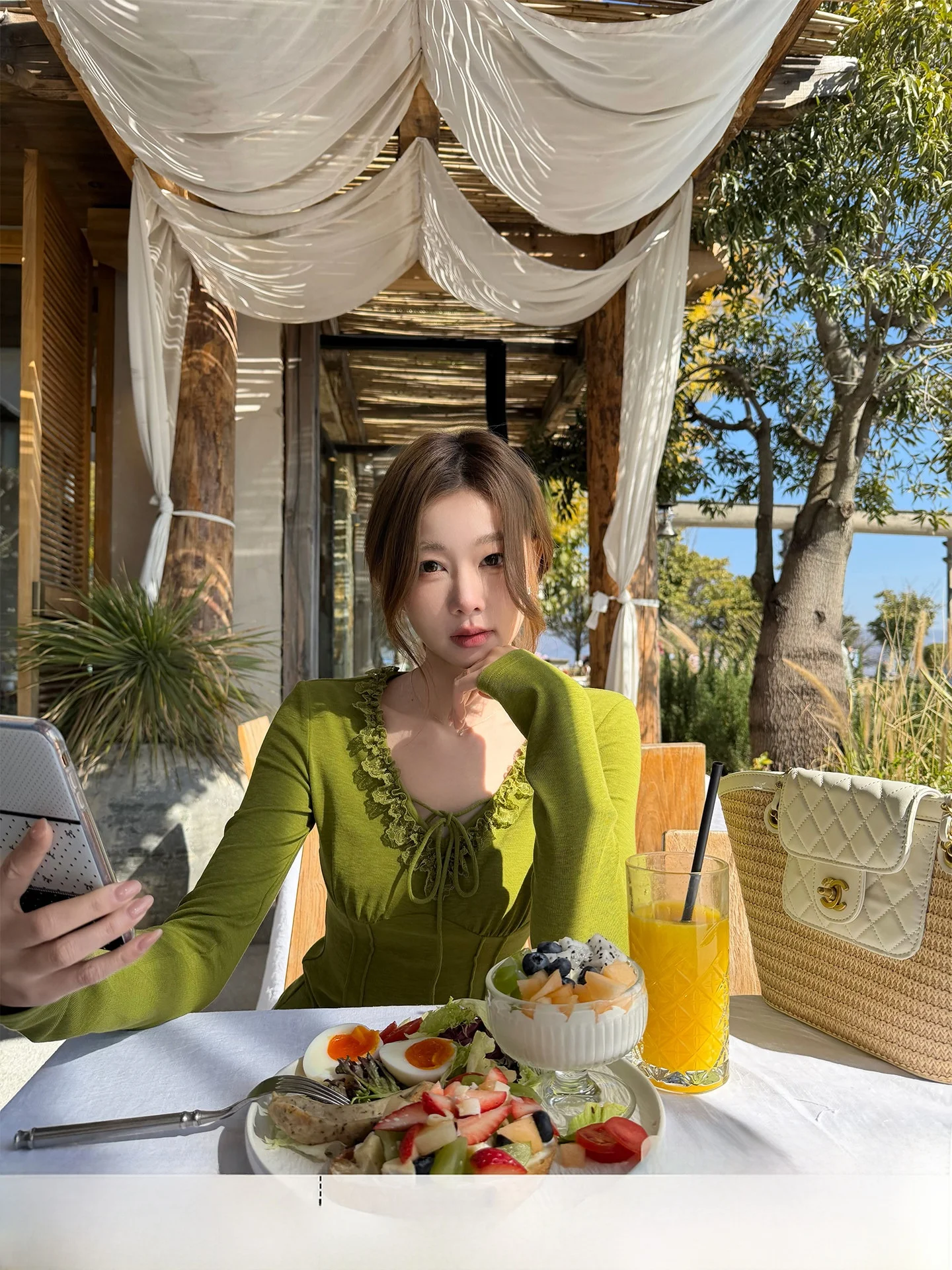 

Ele Long Sve Deep V-Ne Knitted Sweater Women's Outerwear Cotton Blend Comfortable Fit French Sle Spring Summer