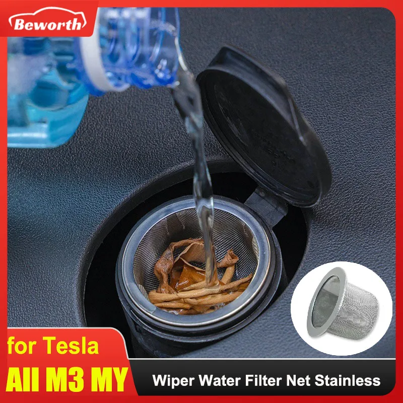 

for Tesla Model YJuniper 2025 Model 3 Highland Wiper Water Filter Anti-blocking Cover Filter Mesh Stainless Steel Accessories