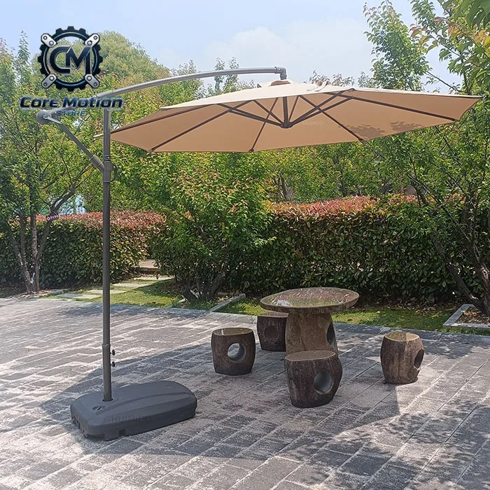 Outdoor Sunshade Umbrella, 3-meter Diameter, Foldable Retractable Sun Umbrella with Water Tank, Single Top Banana Umbrella