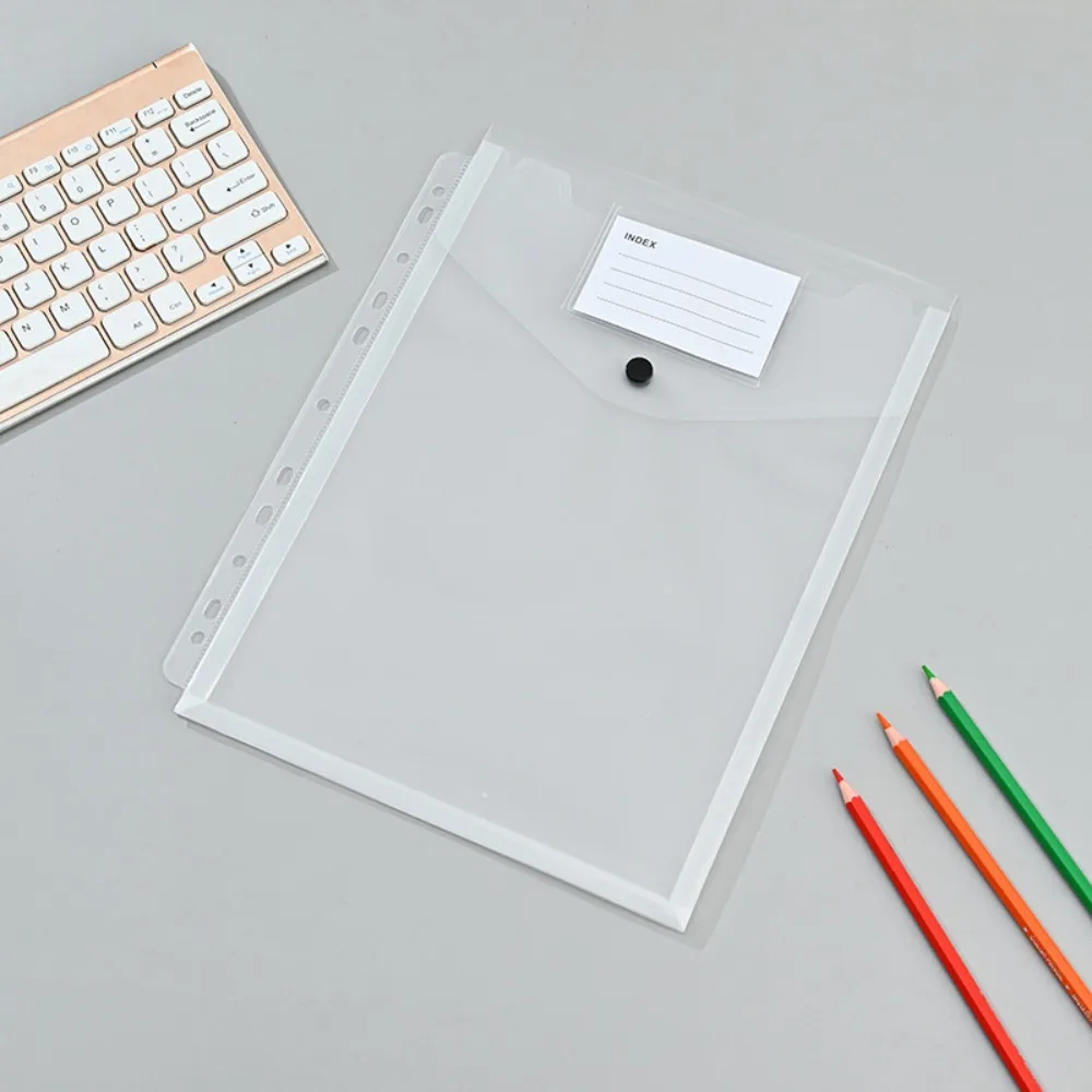 

6 pcs Perfect PP Binder Folders A4 Clear Punched Pockets Large-Capacity 11 Holes Label Loose-Leaf School