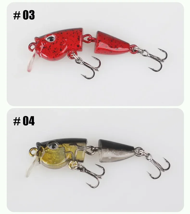 Ultraleichter Gelenk-Minnow-Köder 42mm Langsam Sinkend Natürlicher Schwimmköder 2,5g 3,5g für Bach- und Flussangeln Forellen Barsch Weißfisch Köder – Detail 16