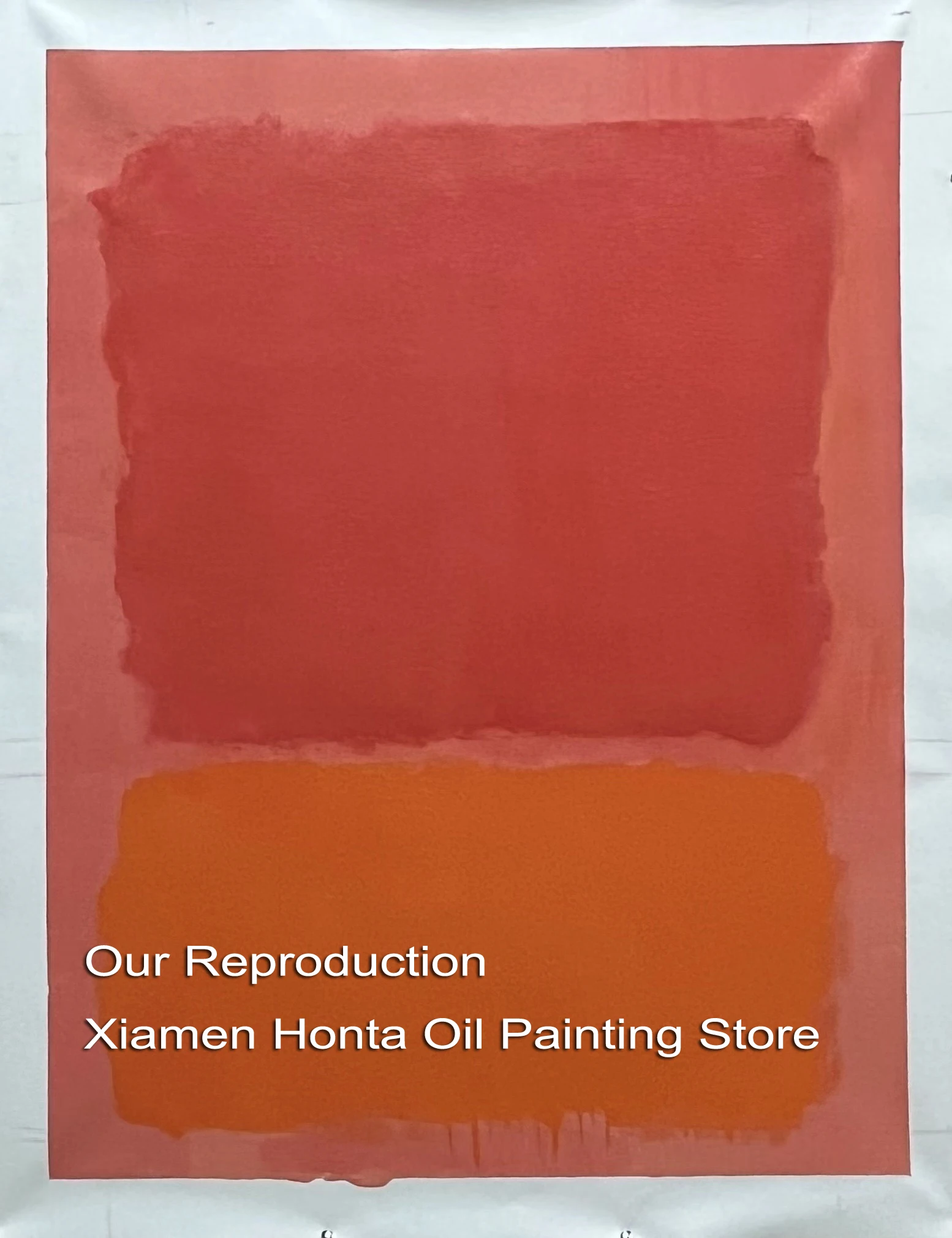 100% handmade high quality Abstract Oil Painting Reproduction on Linen Canvas,Red and Orange on Salmon 1969 by Mark Rothko,