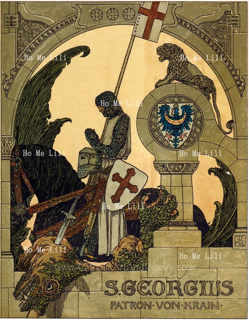 St. George Heinrich Lefler Catholic Art Print