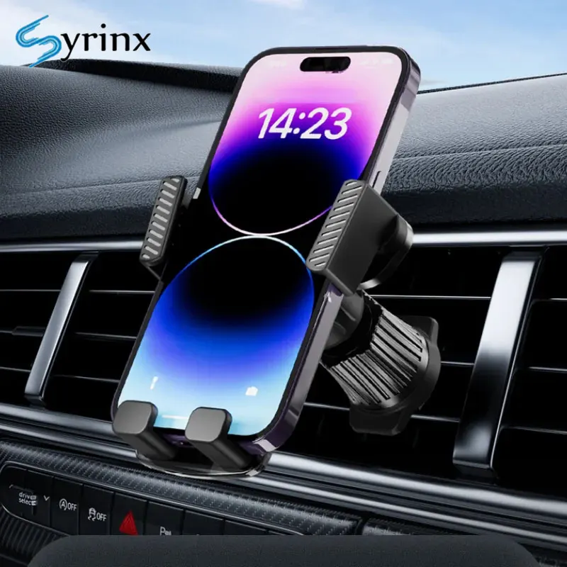 

Transparent car phone holder outlet linkage gravity navigation cell phone support Vent hook retractable stand for cell phone