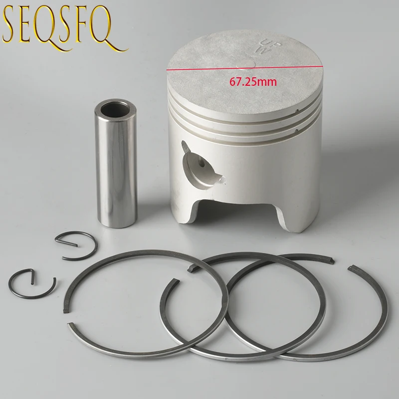 6H4-11635-01-00  Piston and 3 Rings Kit (0.25Mm O/s) for Yamaha outboard 2 stroke 25HP 40HP 50HP 6H4-11635 6H4-11635-01 67.25MM