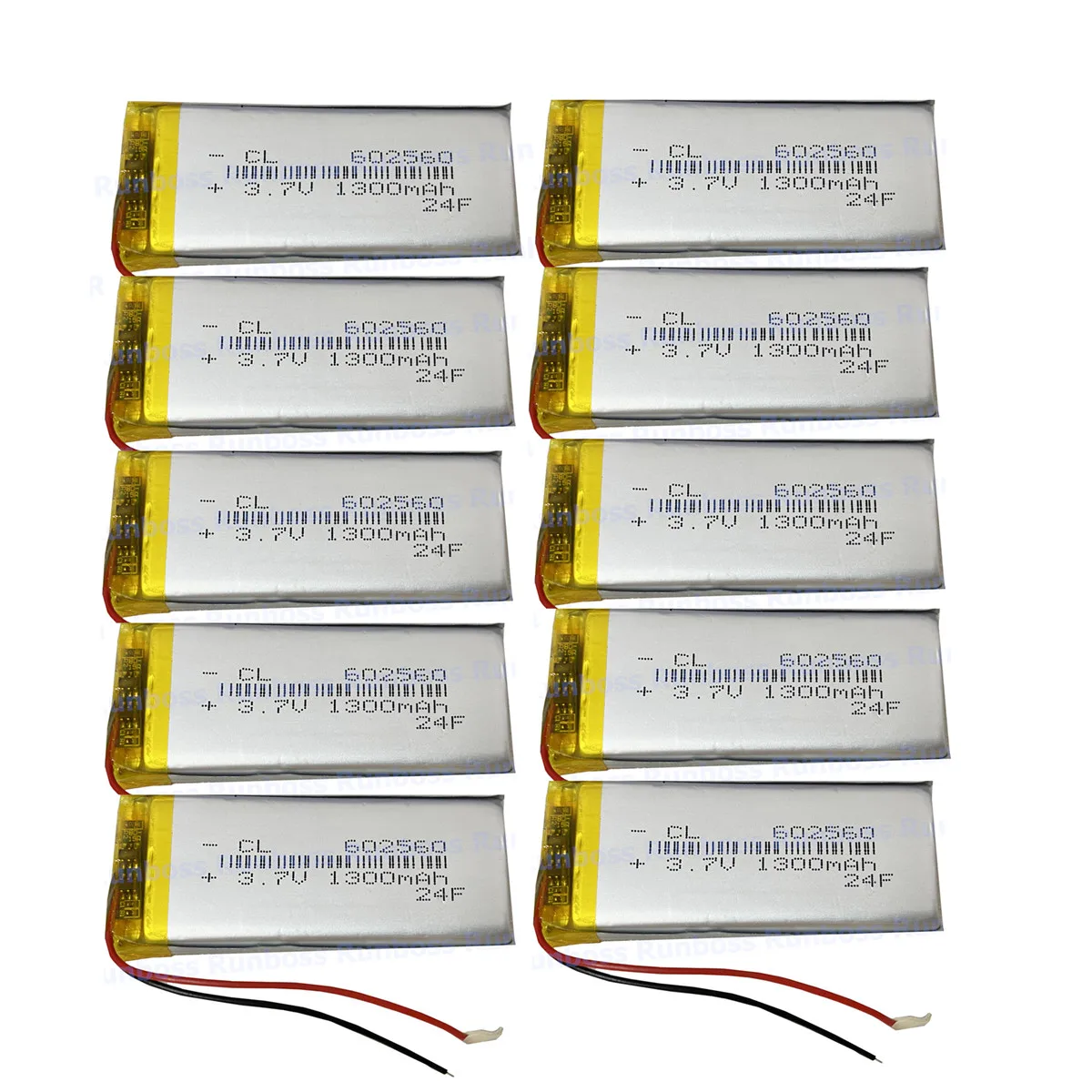 

10 PCS 602560 3.7V 1300mAh Lithium Polymer LiPo Rechargeable Battery Cell For Mp3 DVD Mobile Phone Bluetooth Led Light Massager