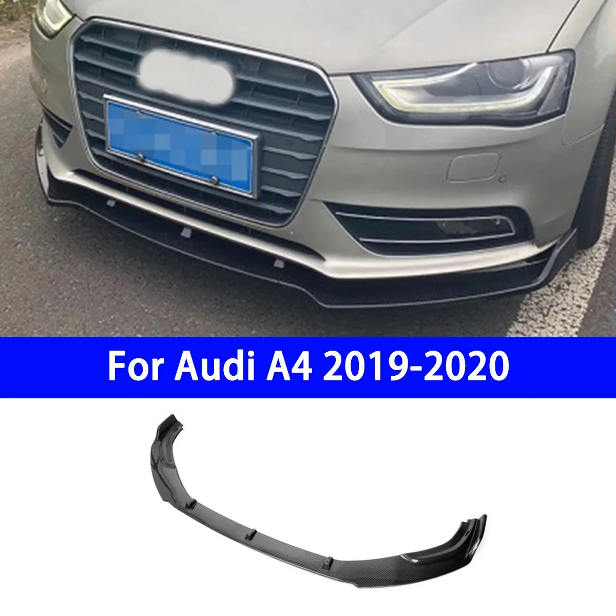 Suitable for Audi A4 B9.5 19-20 Year Modified Front Lip Genuine Carbon Fiber Front Shovel Surround