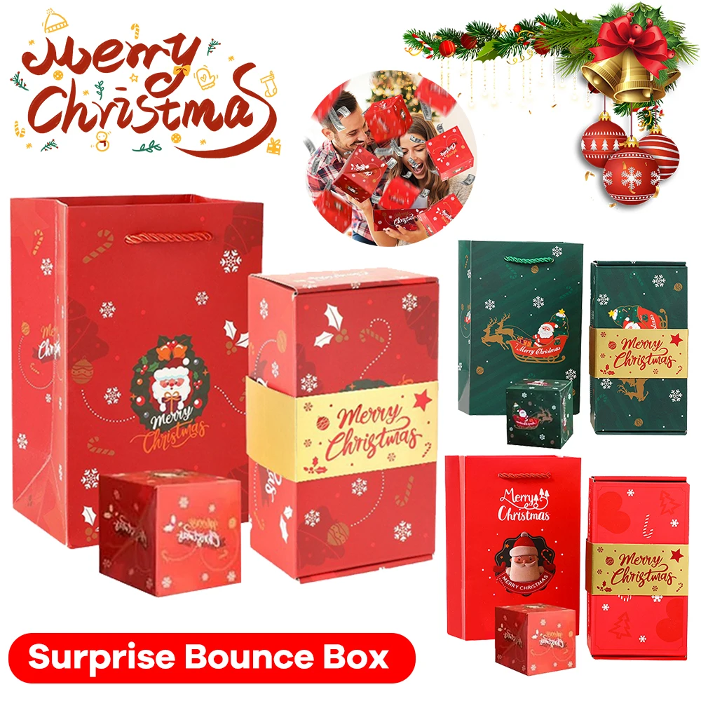 Creative Christmas Gift Box DIY Folding Paper Box Birthday Wedding Surprise Money Bounce Box Explosions Red Envelope Gift Boxes