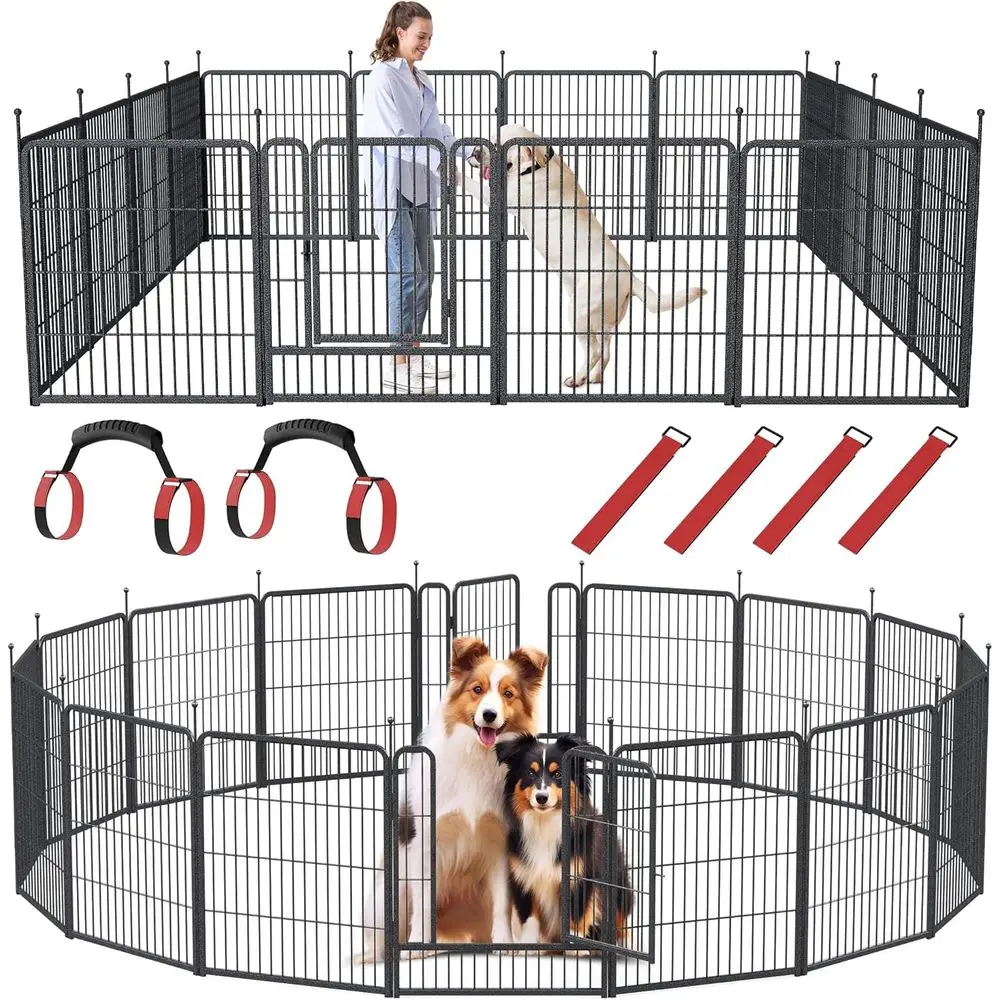 

Adjustable 16-Panel Pet Playpen, 32 Tall, Suitable for Large, Medium, and Small Dogs, Indoor/Outdoor Use, Portable for RV Campin