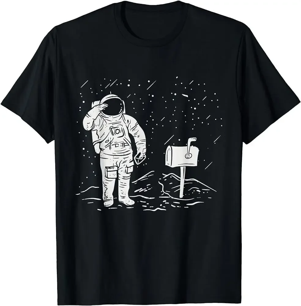 Postal Worker Funny For Delivery Mailman Astronaut T-Shirt long or short sleeves