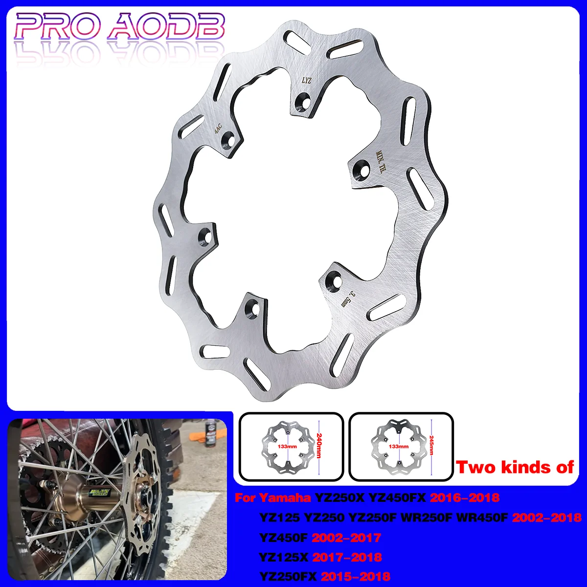 

For Yamaha YZ125 YZ250 YZ250F WR250F WR450F YZ250X YZ450FX YZ450F YZ125X YZ250FX 02-18 Motocros parts Rear Brake Disc Rotor Disk