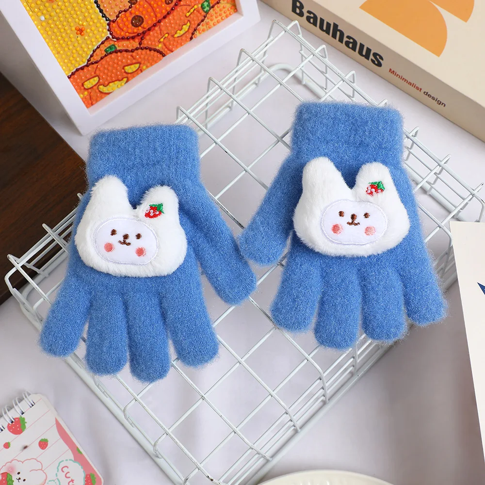 جديد الكبار الكرتون الفراولة أرنب لطيف قفازات لخريف وشتاء قفازات محبوكة دافئة والرياح برهان #6