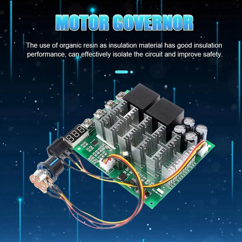 Controlador de velocidade do motor DC 10-55V 100A PWM HHO RC Interruptor de controle reverso com display LED