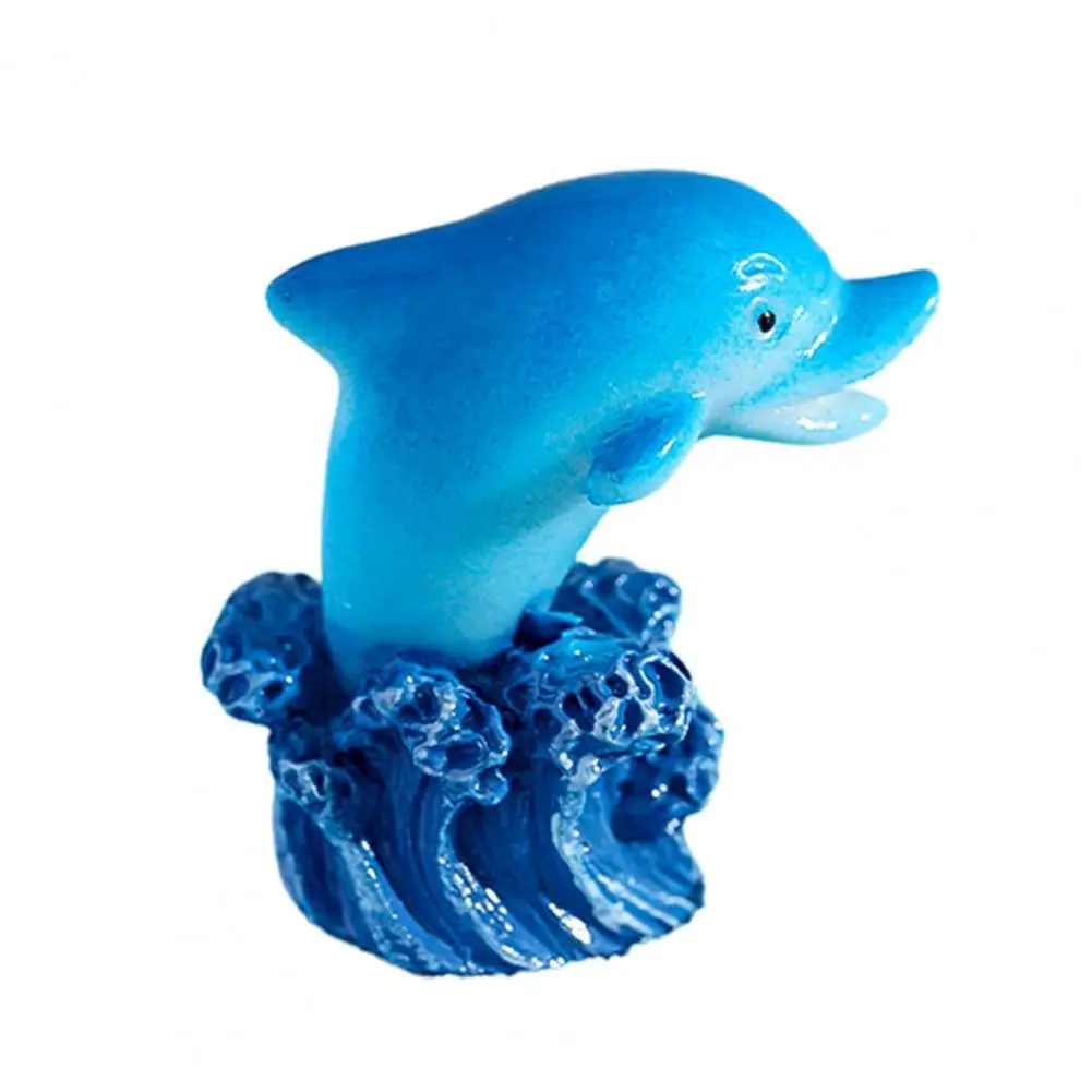 Seaside Theme Ornament Small Resin Figurine Miniature Seaside Theme Toy Kit with Resin Surfboard Seashell Dolphin for Ocean