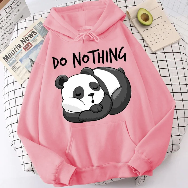 Hot Cute Panda Print Sweatshirt Women'S Casual Top Harajuku Fashion Hooded Sweatshirt Long Sleeve