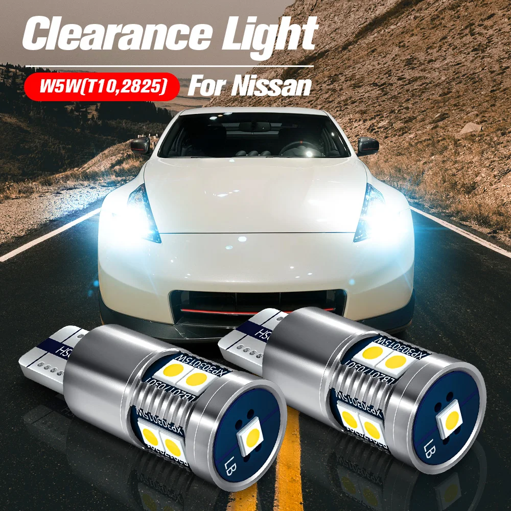 2pcs LED Clearance Light Lamp Bulb W5W T10 For Nissan 350Z 370Z Cube Patrol X-Trail Teana Pathfinder Almera Terrano Navara NP300