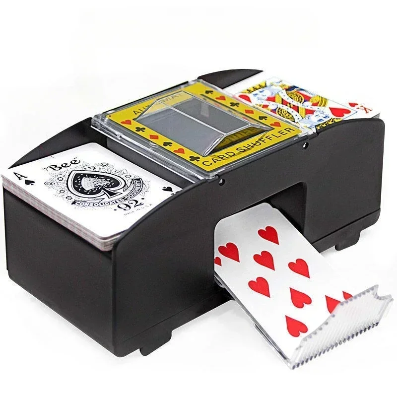Automatische Kartenmischermaschine, 1/2 Decks, elektrischer Pokerkartenmischer, batteriebetriebener USB-Mischer für Kartenspiele, Heimparty