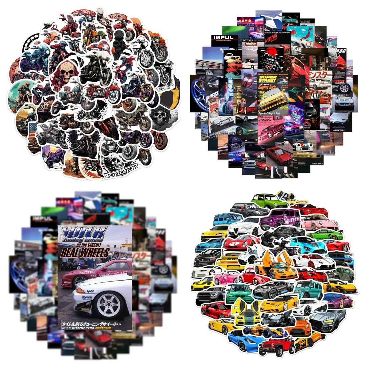 10/30/50PCS Racing Stickers Cartoon Creative Graffiti Decorative Guitar Luggage Scrapbook Waterproof Stickers Wholesale