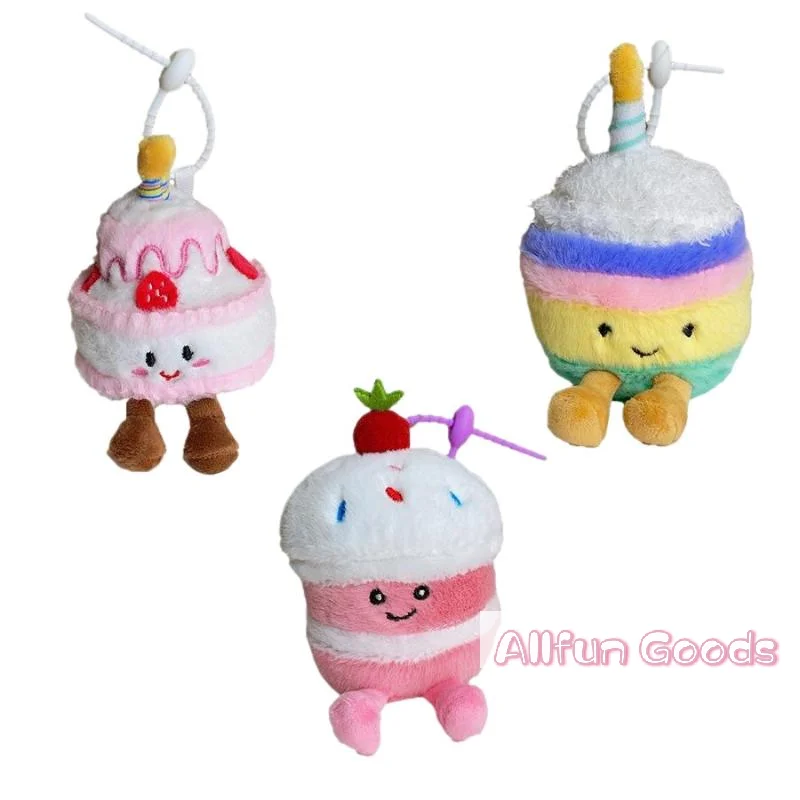 [TG835]Cartoon Cake Plush Keychain Kawaii Creative Birthday Cake Dessert Doll Pendant Backpack Decoration Accessories Toys Gifts view 6