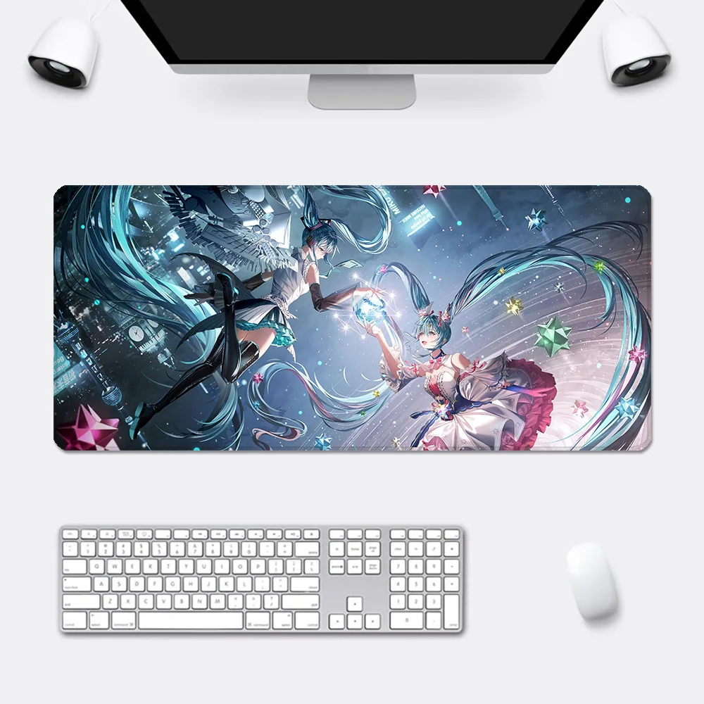 Hatsune Miku Mousepad HD Printing Computer Gamers Locking Edge Non-slip Mouse Pad XXL90x40cm Keyboard PC Desk Pad