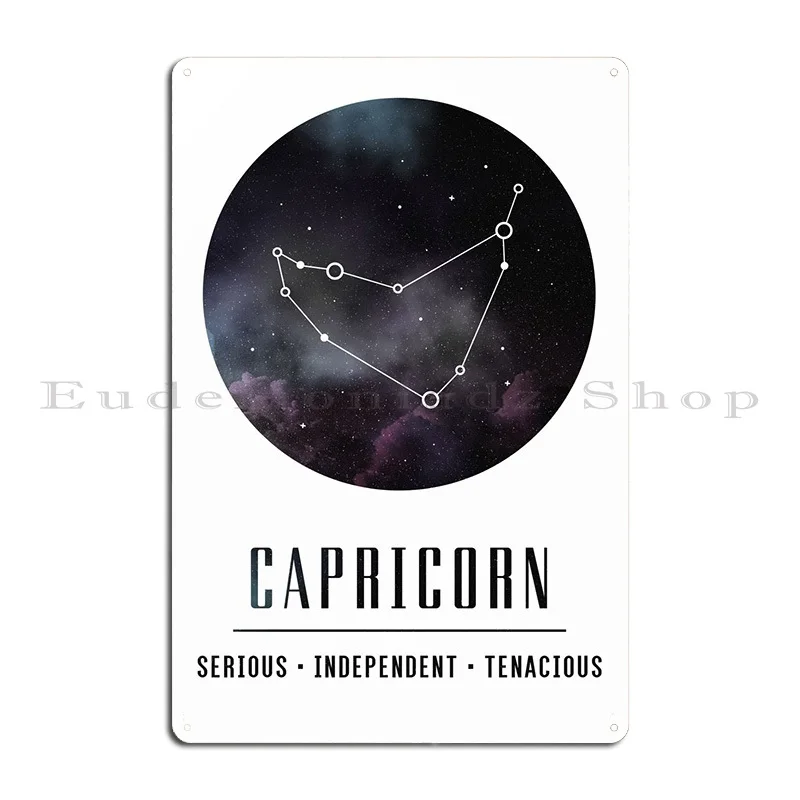 Capricorn Galaxy Metal Plaque Decoration Cinema Funny Kitchen Tin Sign Poster