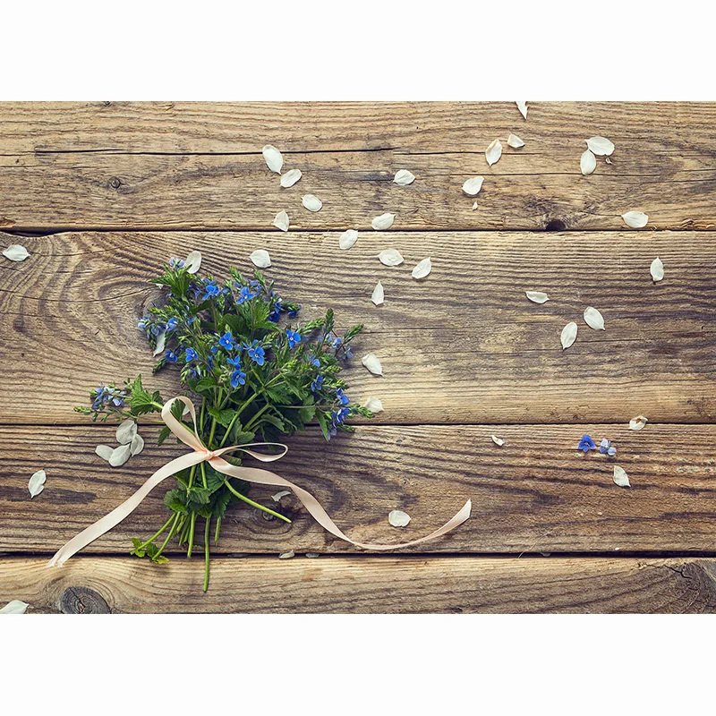 Shuozhike Frühlings blume Holzbrett Fotografie Hintergründe Fotostudio Requisiten Holzboden Puppe Studio Hintergrund NM-01