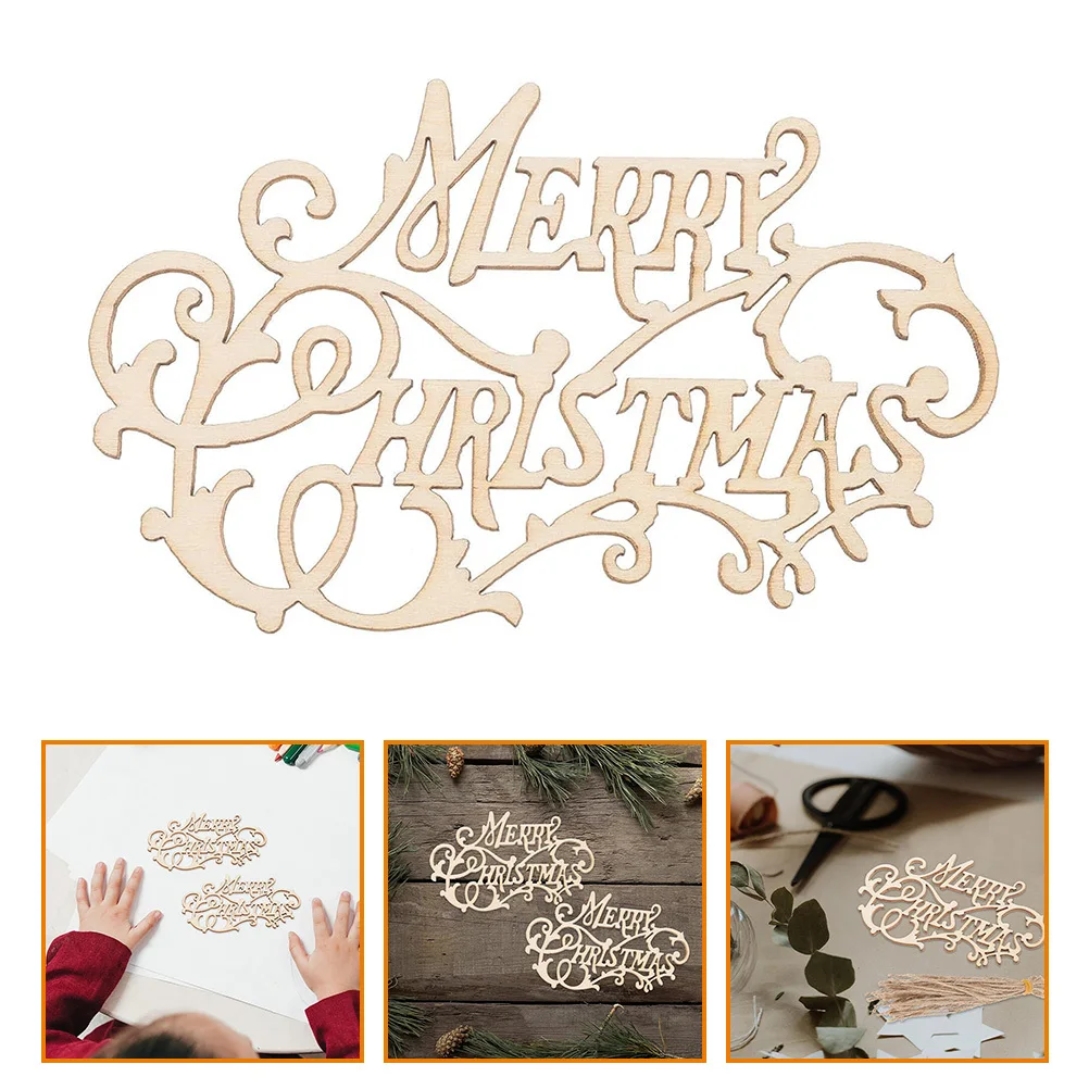 

10Pcs DIY Christmas Wood Chips Unfinished Ornaments for Holiday Decor Graffiti Pendant Craft Wooden Hanging Decoration Set