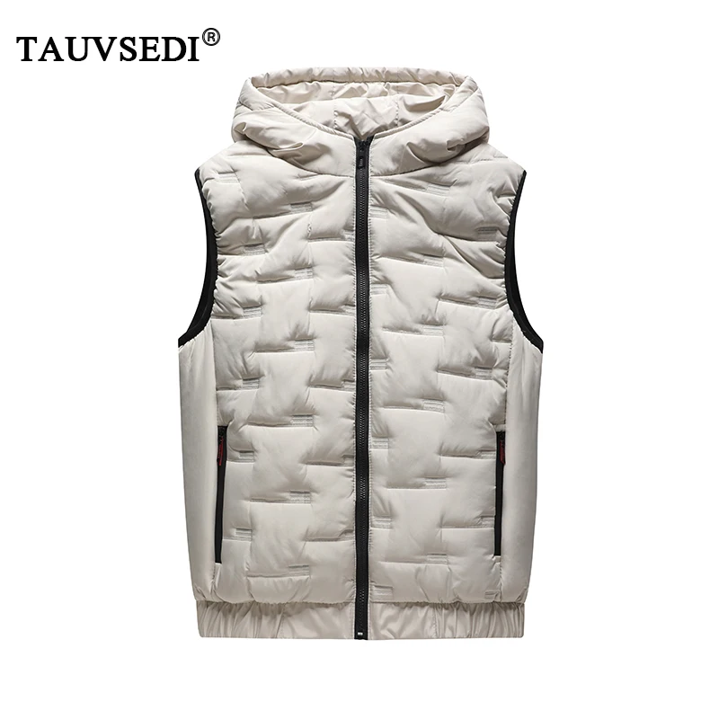 

Spring Autumn Men Windproof Sleeveless Causal Vest Coats Mens Solid Quilted Waistcoat Vest Men's Vest Hooded Male Large Size 8XL