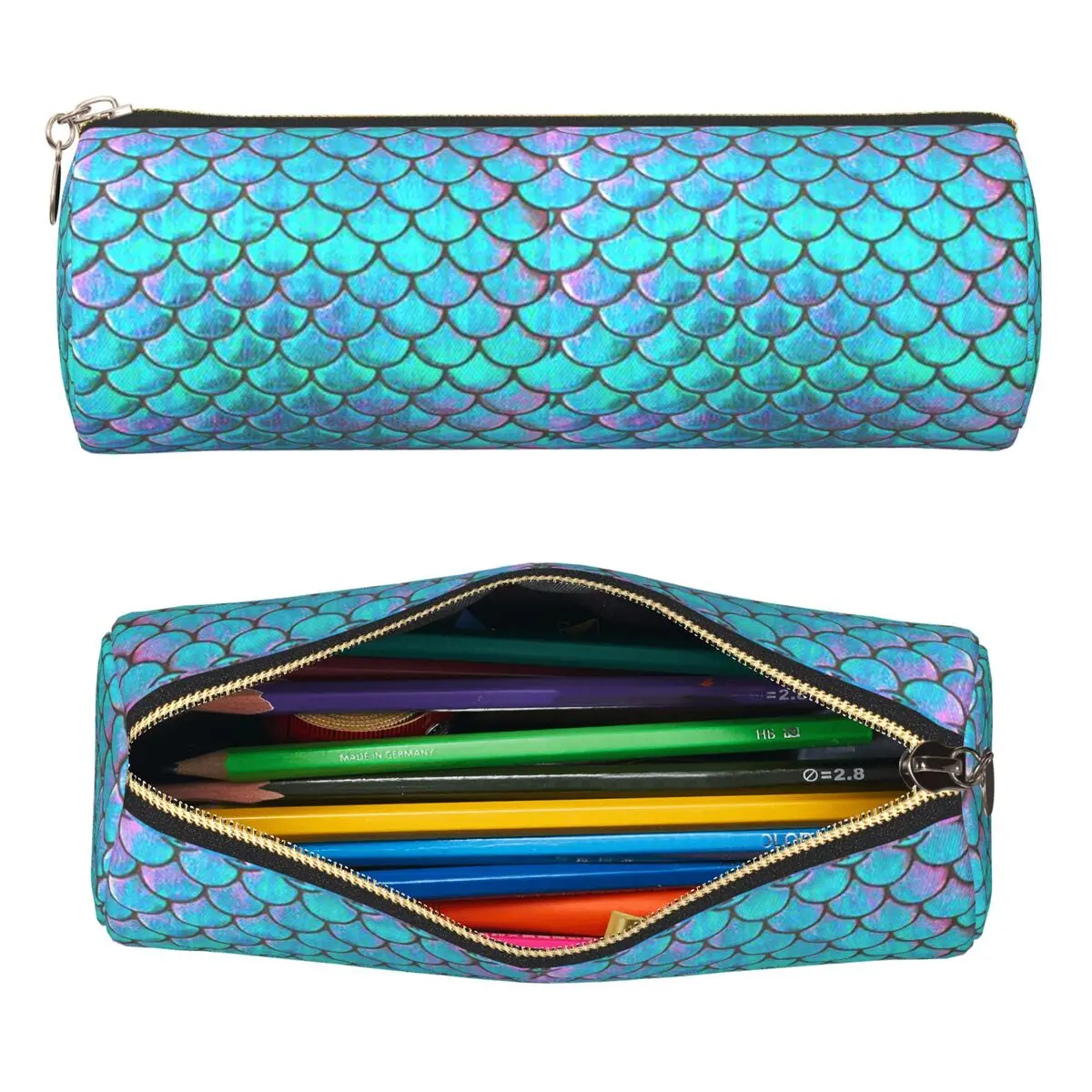 Mermaid Fish Scale Pencil Case Pencil Pouch Cylinder Pen Box Pencil Bag for Boy Girl Gifts