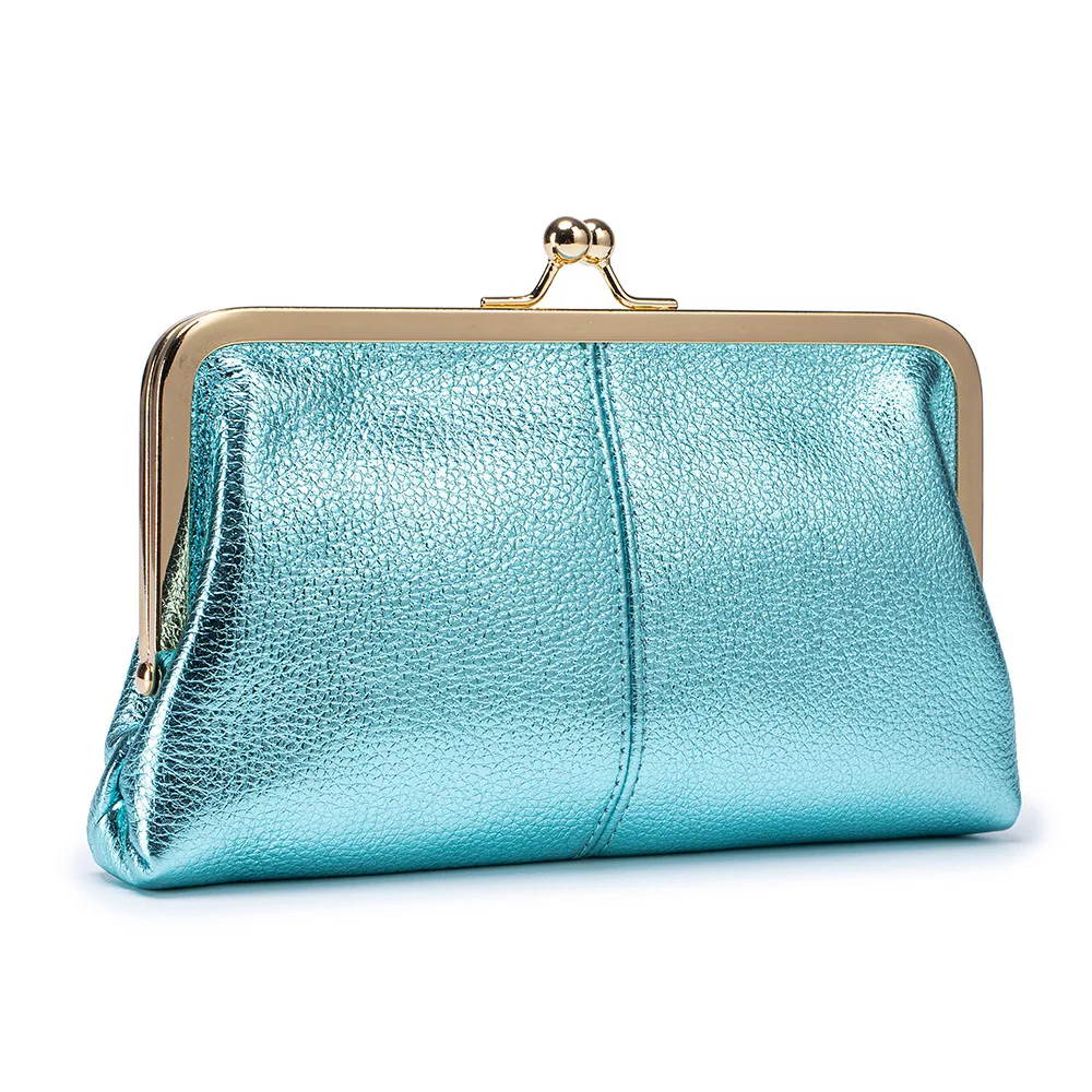 مشرق جلد طبيعي كليب حقيبة حامل بطاقة البقرة الحقيقية محفظة جلدية طويلة جلد البقر محفظة امرأة 2025 جديد