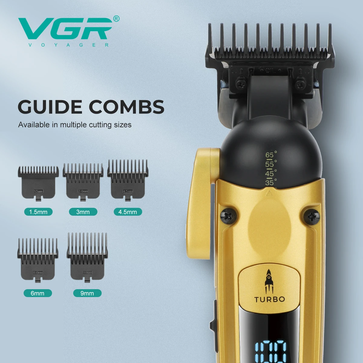 VGR Hair Trimmer Professional Barber Clippers Rechargeable Hair