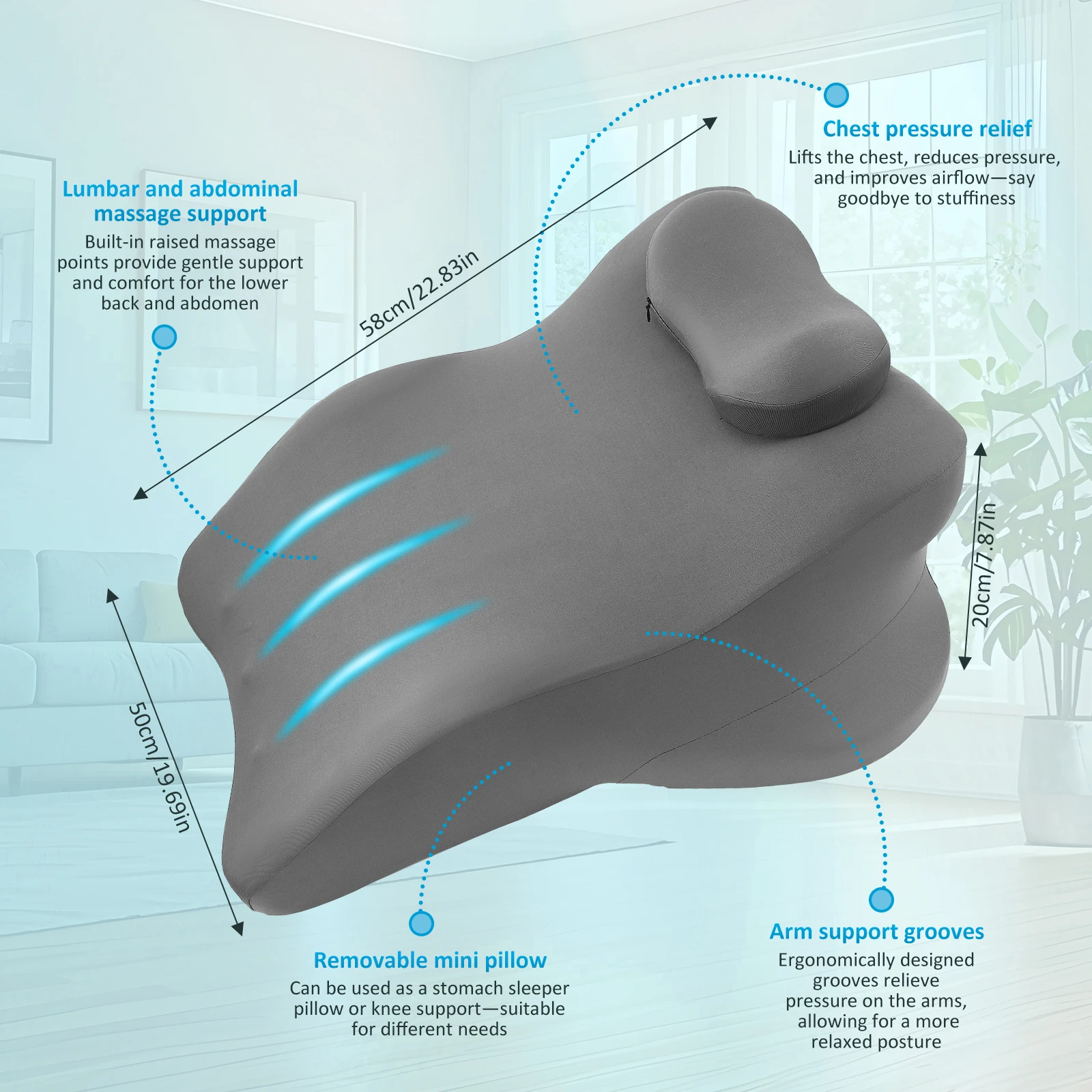 Double-layer Leg Pillow For Sleeping, Leg Raising Pillow Made Of Memory Foam,positioning Pillow With Removable Pillow Cover