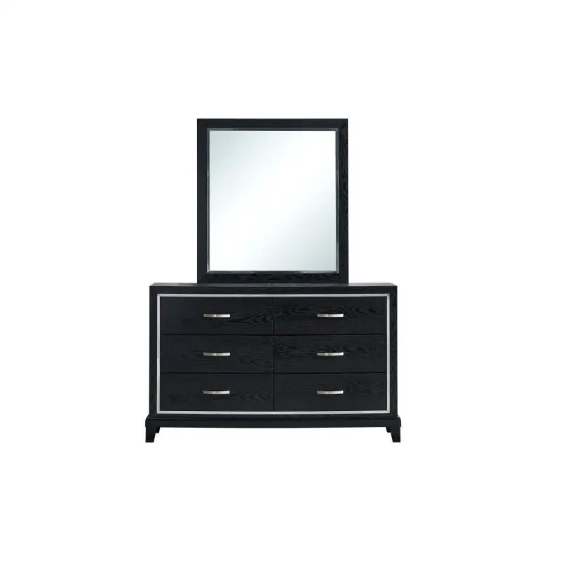 6段引き出しドレッサー - ブラック - ミラーなし - 寝室用のスタイリッシュで機能的な収納ソリューション