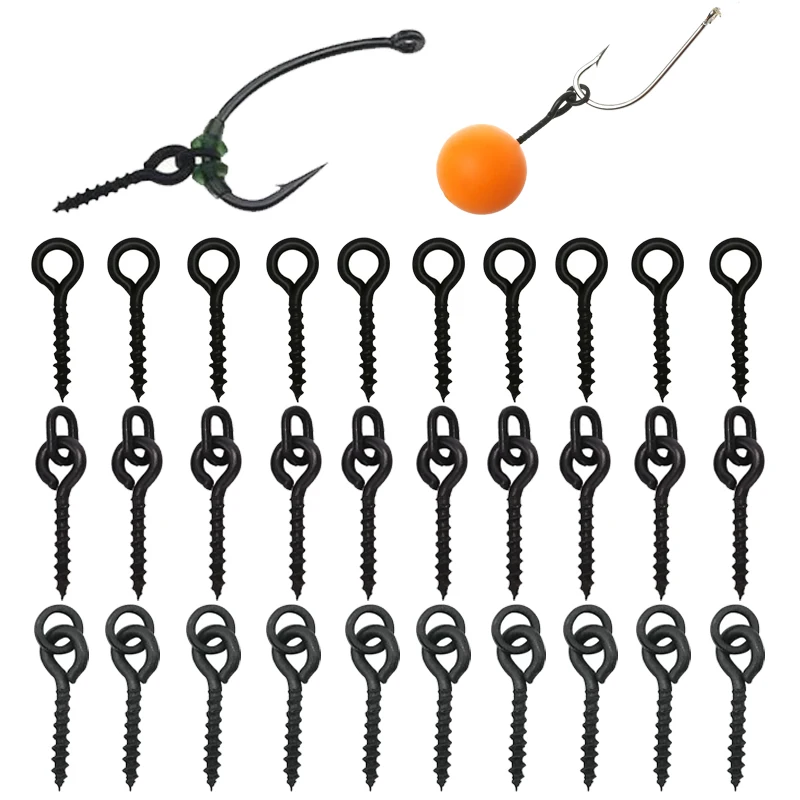 50PCS Pop Up Boilies Köder Schraube Wirbel mit Ring für Angelhaken Köder Casting Ronnie Karpfen Rigs Tackle Ausrüstung Karpfen angeln