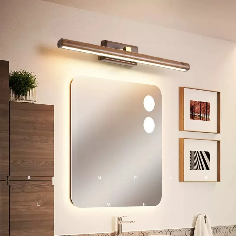Modern Wood Dressing Table Wall Lamp Acrylic Lampshade Rotatable LED Sconce Lights Home Decor Mirror Painting Exhibition Lustres