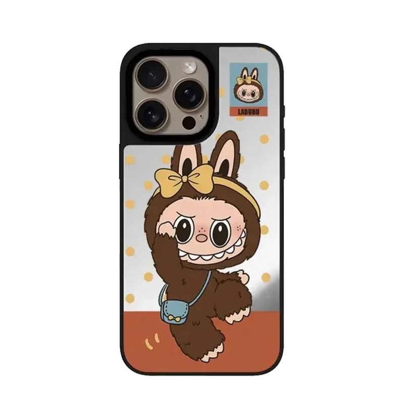 Cute Cartoon Doll Mirror Magnetic Phone Case Cover for IPhone 12 13 14 15 16 Pro Max Case for IPhone 16 Pro Max