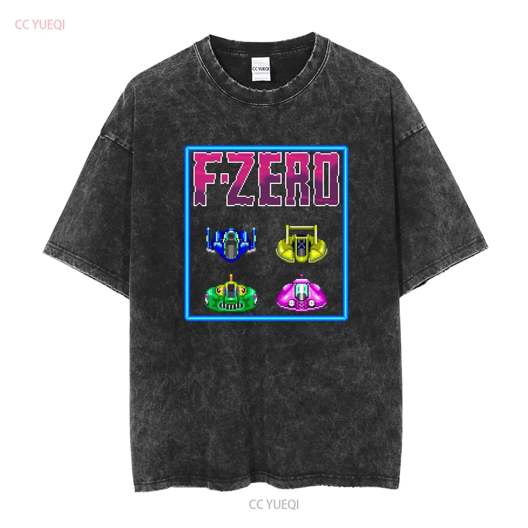 F zero Snes Classic Video Game T Shirt long or short sleeves vintage Washed streetwear Versatile graphic homme Casual Soft