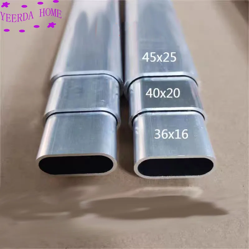 Tube Elliptique Plat Creux Aluminium 25x15x0.8mm - Longueur 240mm - Alliage 6061/6063