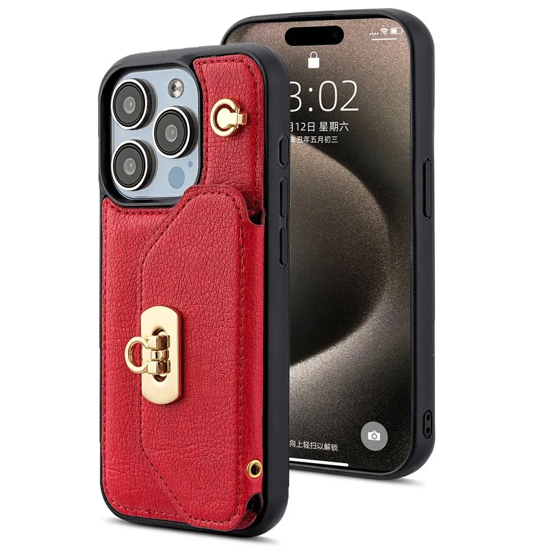 For IPhone 16 Pro/16 Pro Max for Women Sling Bags Phone Cases Card Holders and Leather Phone Covers Suitable