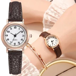 Reloj clásico con correa de cuero de cuarzo informal para mujer, nuevo reloj analógico redondo, relojes de pulsera, relojes de diseñador