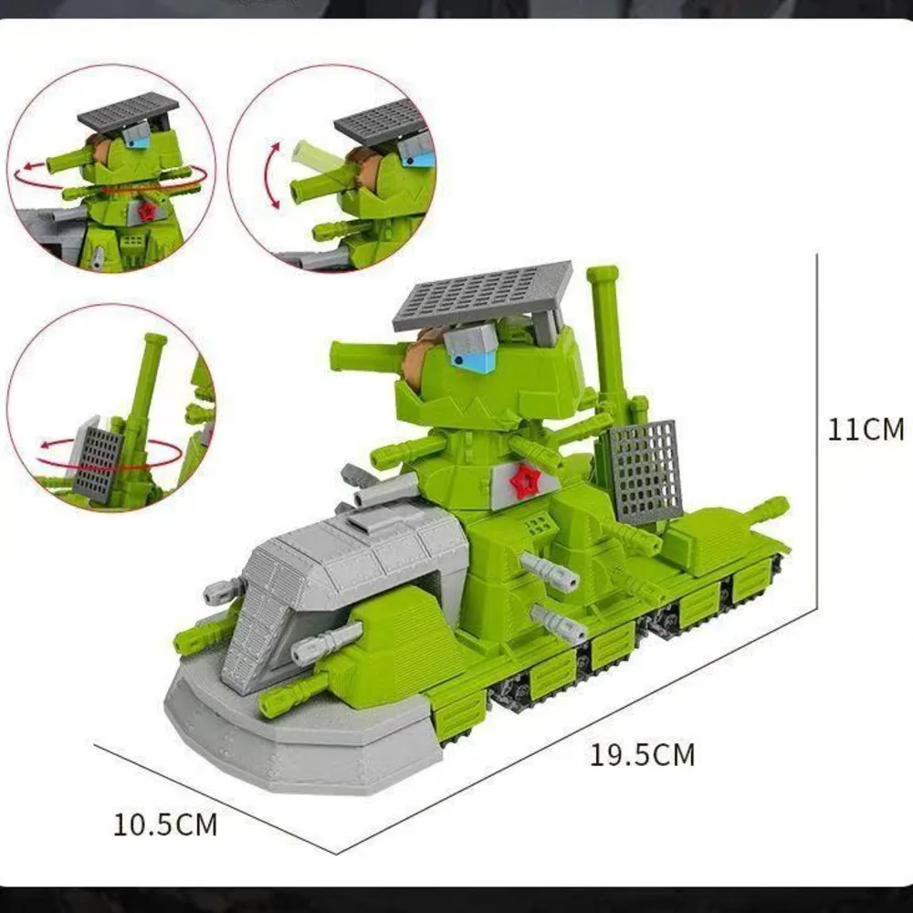 New 3D Printed Kit Multi‑Turret Monster Tank Torch Dragon Super Heavy Fantasy Tank Model Toy Car Joy Toy Festival Birthday Gift