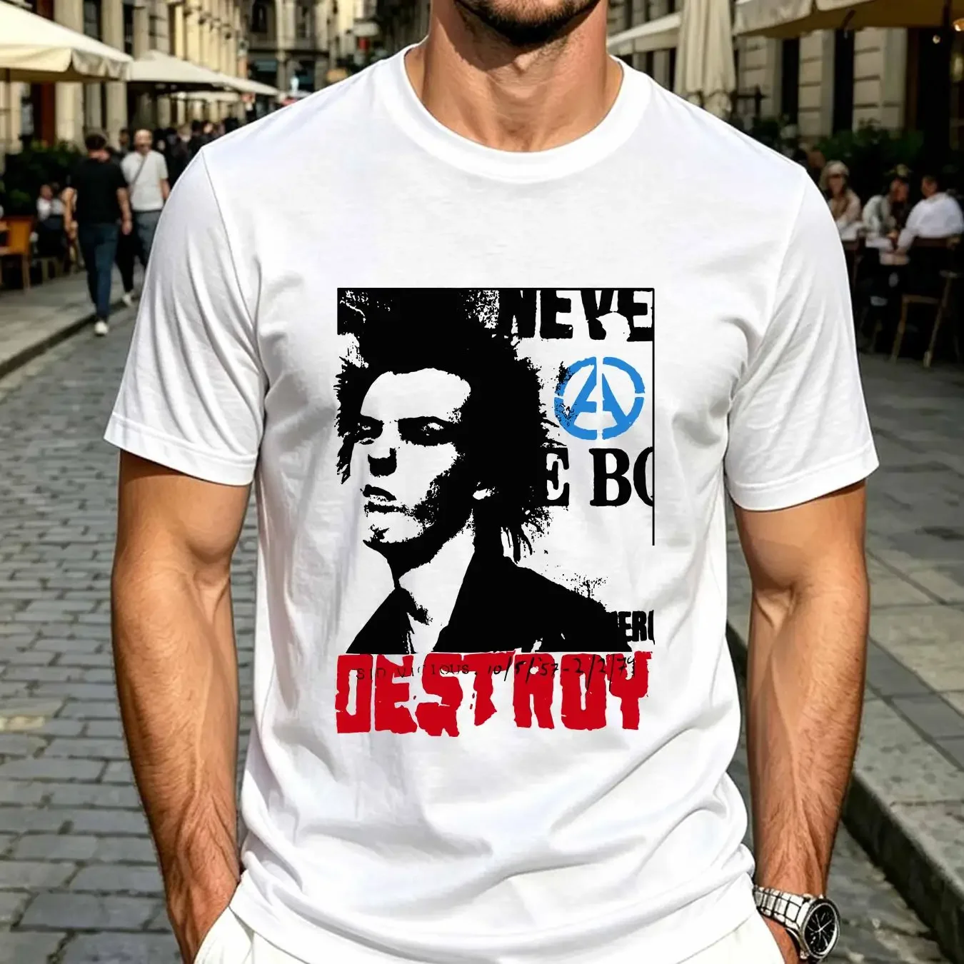 washed T Shirt MENS PUNK SID DESTROY SEDITIONARIES 1977 VICIOUS ROCKER LONDON S 5XL long or short sleeves vintage Washed