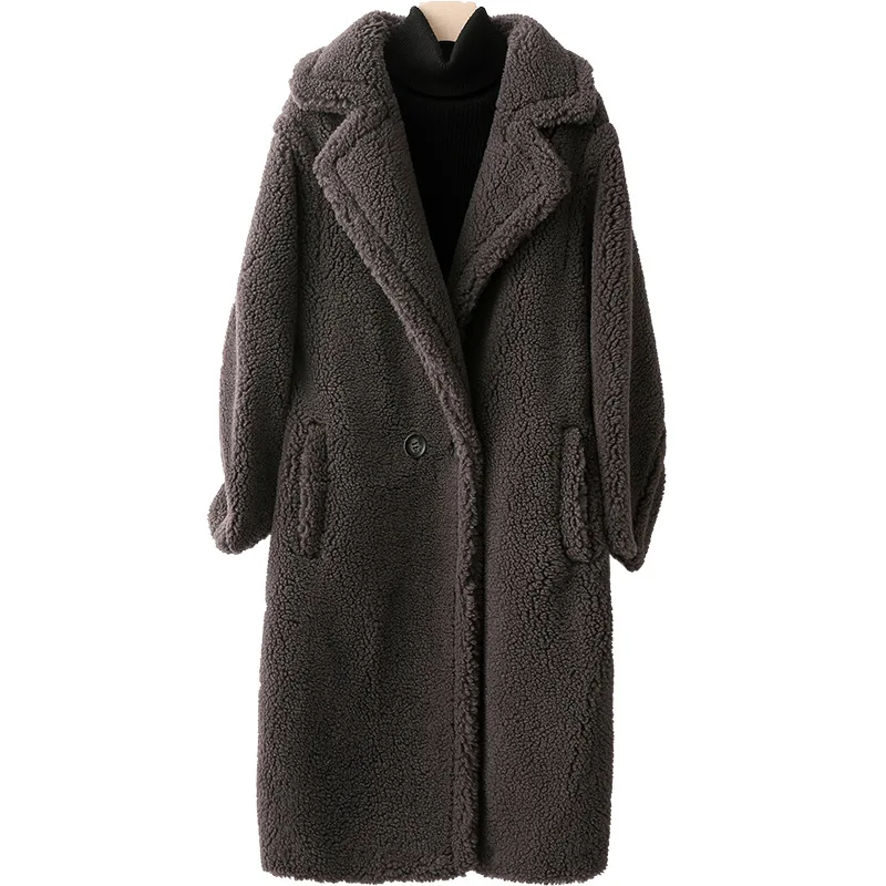 2025年冬新作 インテグレーテッドスキン＆ファーラムファーコート 大人用 テディベア レディース ロングシープスキンファーコート