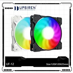 UPSIREN UF-12 Case Fan 12cm 5V 3Pin ARGB and 4Pin PWM High Performance Mute Cooling Fan Halo Light Effect