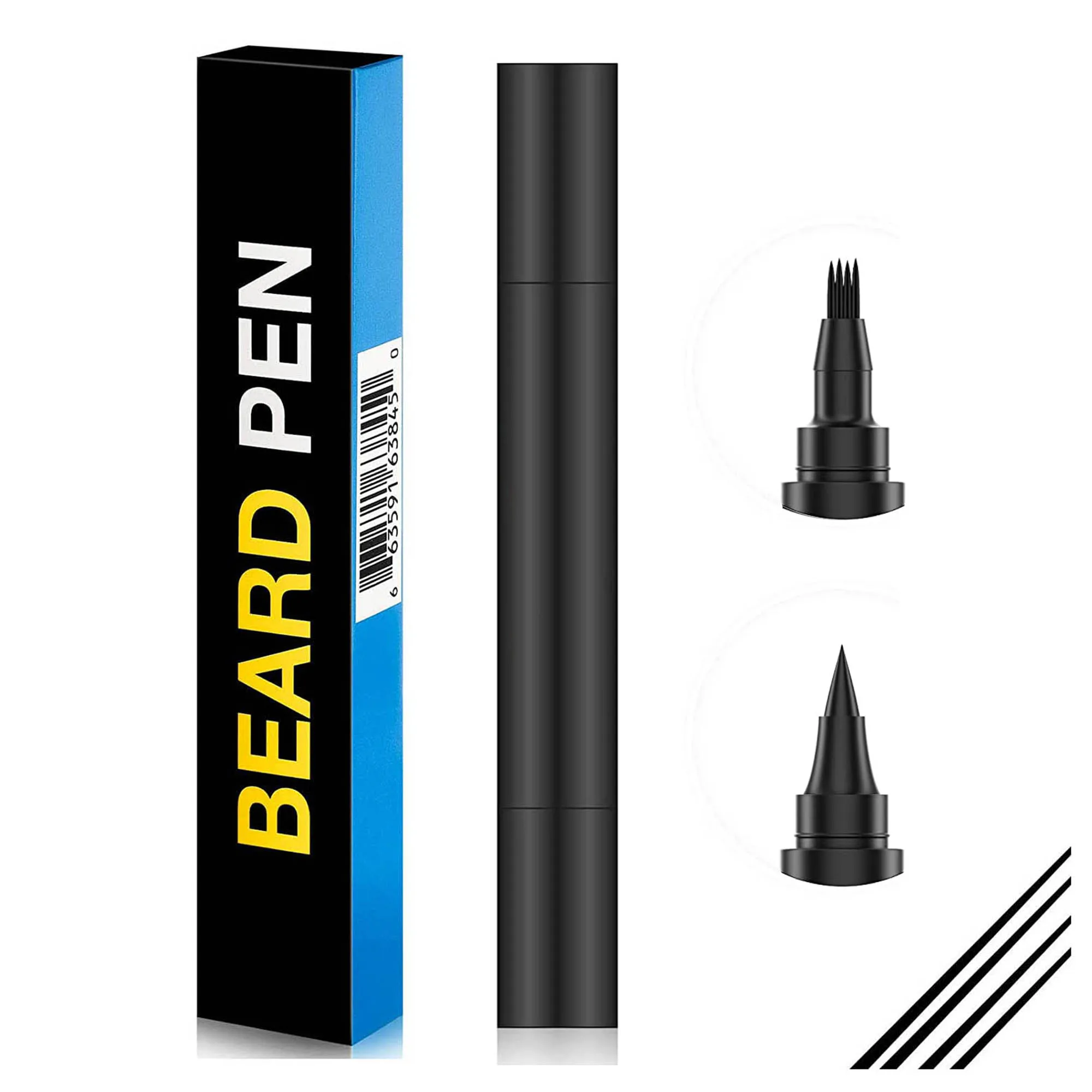 2-in-1 Barber Pencil Beard Shaping Filling Waterproof Men Cosmetics Beard Filler Double Head Coloring Tool for Men Modeling