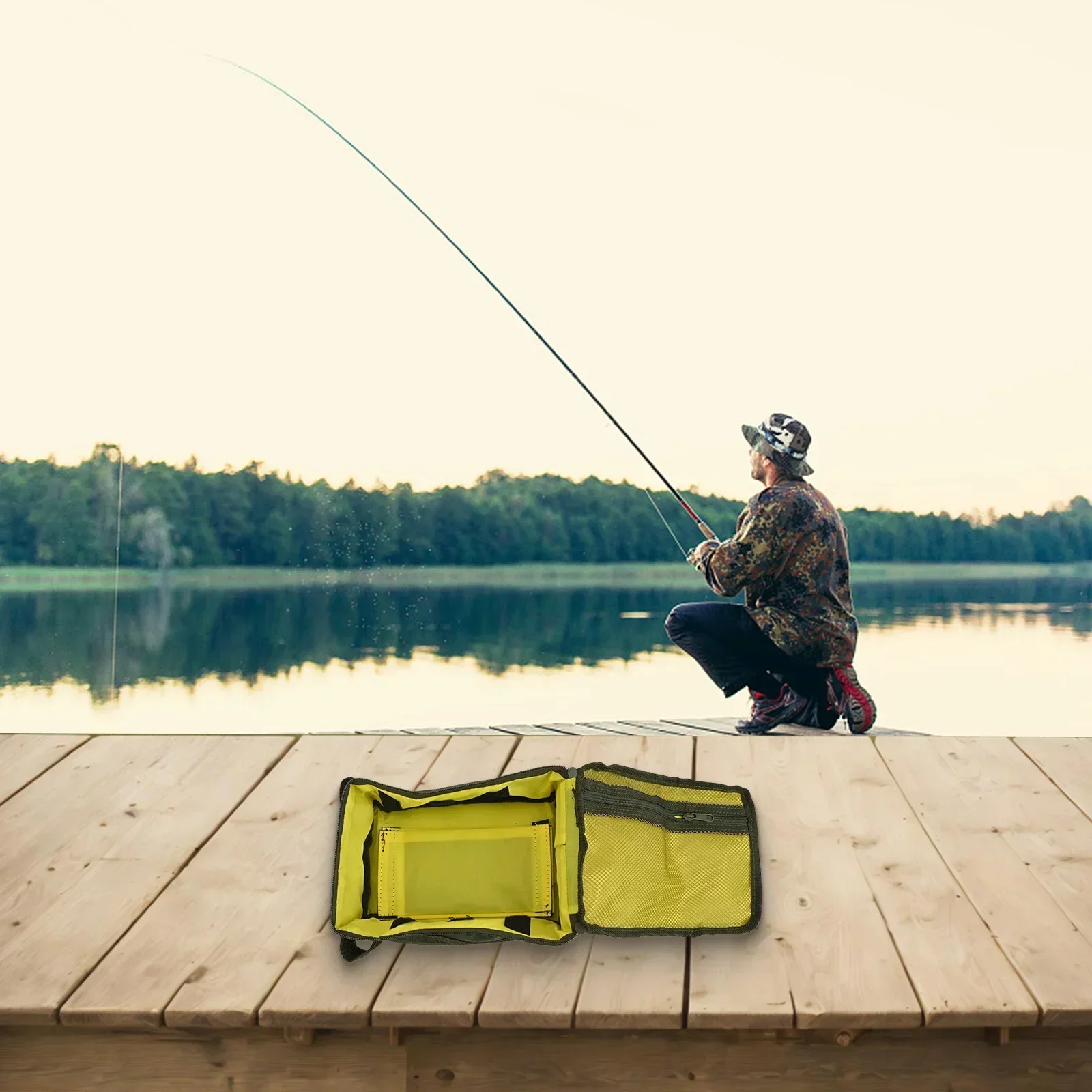 

Рыболовная поездка, около 210 г, чехол для рыболовной катушки, хранение рыболовного снаряжения, внутренние отделения, портативный дизайн