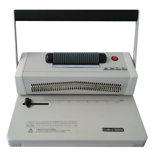 

SG-S200A No MOQ Book Coil Ring Binding Machine Professional Desktop Manual Paper Puncher and Coil Binder for Office Use