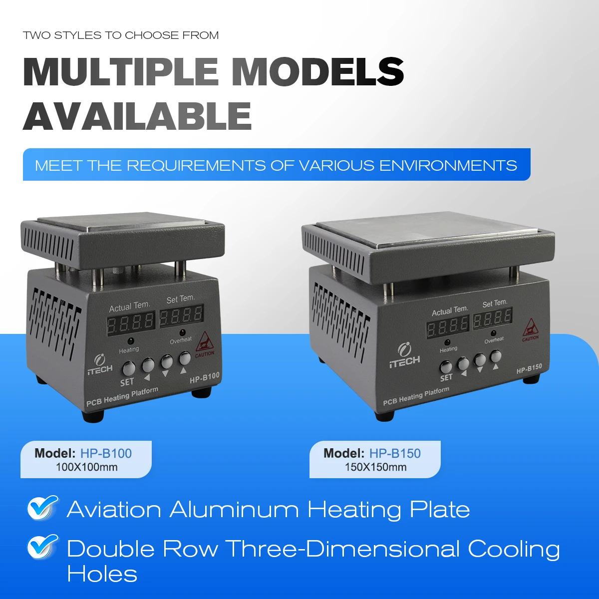 

HP-B100/150 ITECH Multifunction Preheating Station Double Digital Display Heating Table Temperature Control Pcb BGA Heat