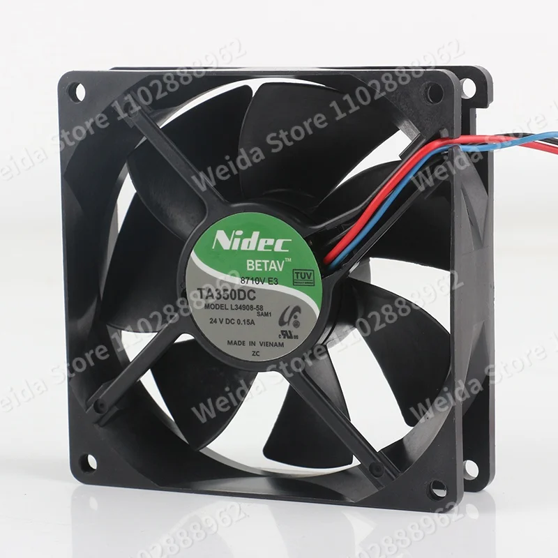 New Original Nidec 9025 Detection alarm inverter 90X90X25MM DC 24V 0.15A AC EC three-wire L34908-58 Cooling fan