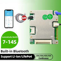 JBD Smart BMS24V-48V 20A-50A7S-14S Built-in BT & UART Li-ion/NMC/LiFePo4 Battery Balance Board